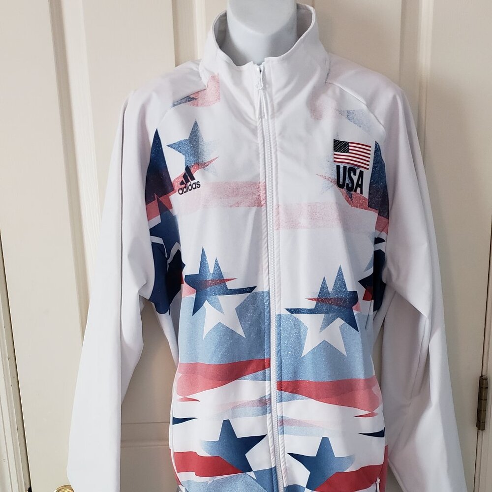 Adidas Women USA Volleyball Warm Up Full Zip Track Jacket FK1034